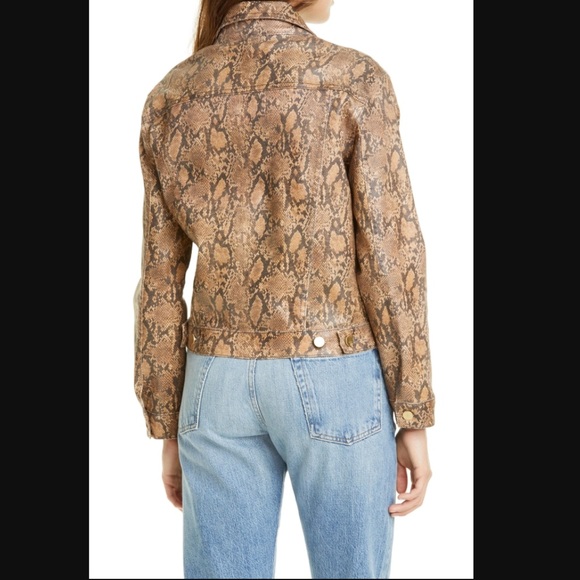 COPY - FRAME Le Vintage Python Print  Denim Jacket - Picture 6 of 9